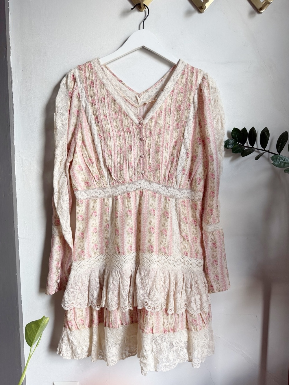 LoveShackFancy Pirelle Mini Dress in Frosted Petal Pink